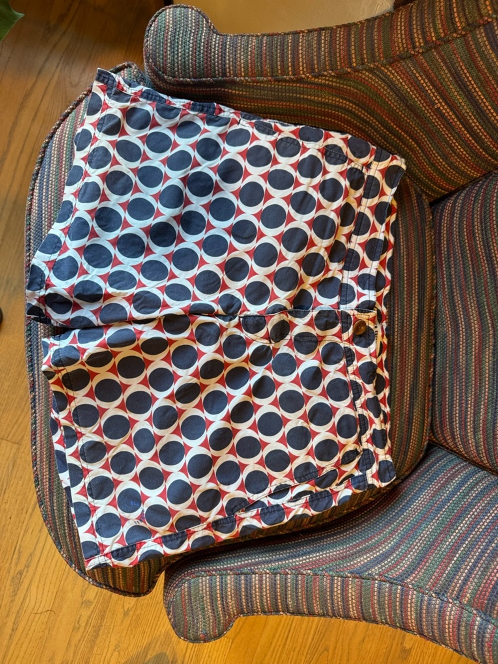 Ben Sherman Navy, Red and White Circle Print Shorts